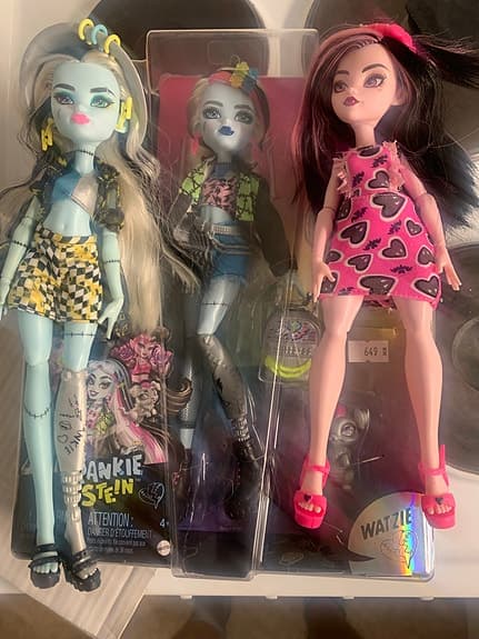 Monster High dockor set med 3 figurer