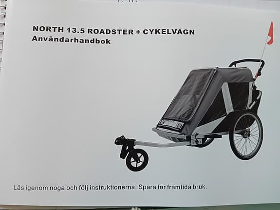 Cykelvagn, joggingkit samt regnskydd