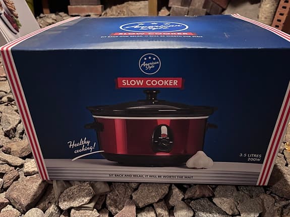 American Style slow cooker 3,5 liter röd
