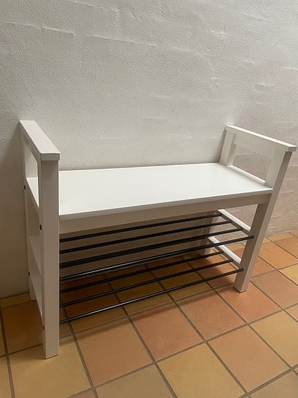 IKEA HEMNES bänk med skoförvaring 85x32x65 vit
