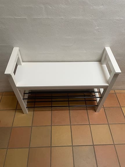 IKEA HEMNES bänk med skoförvaring 85x32x65 vit