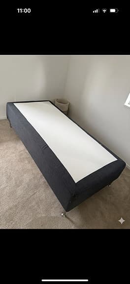 IKEA säng/resårbotten grå med bäddmadrass tempur