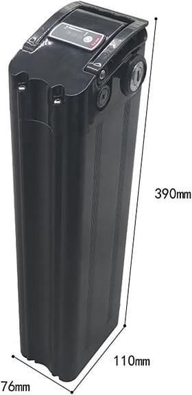 Svart batteri till elcykel 390 mm ecoride 48/36 volt