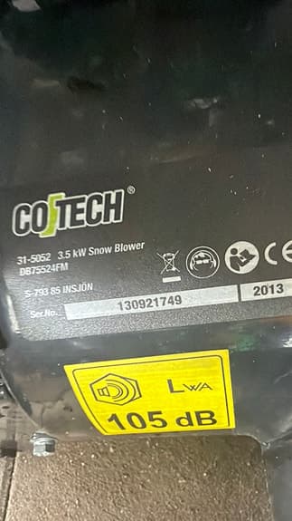 Cotech 3,5 kW snöslunga i fint skick
