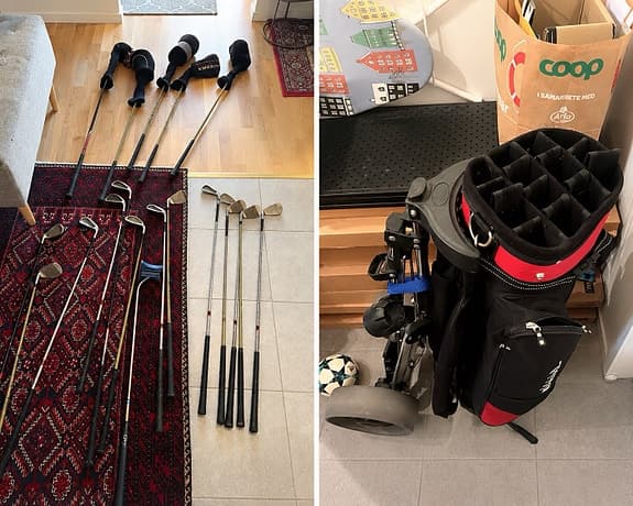 Golfset+vagn rekommenderas att kolla in bilderna