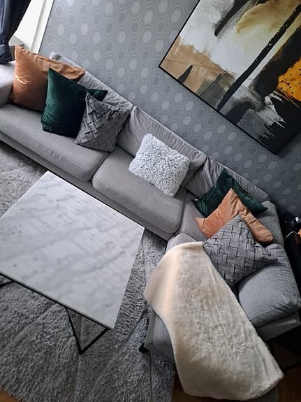 Soffa / hörnsoffa grå