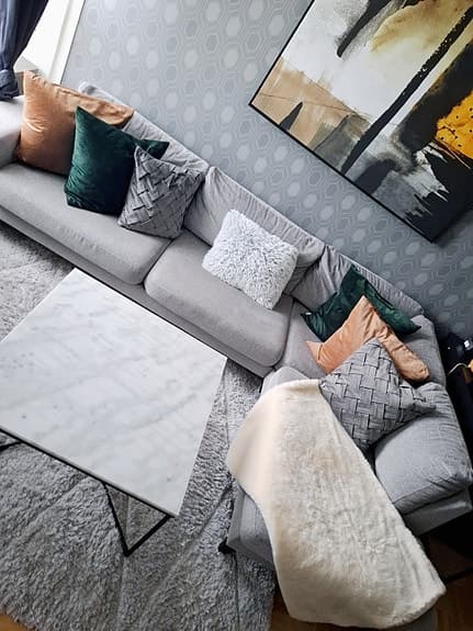 Soffa / hörnsoffa grå