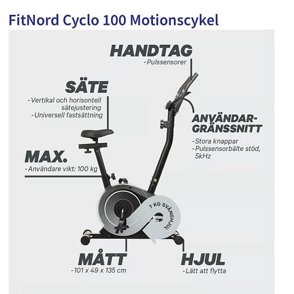 FitNord Cyclo 100 Motionscykel