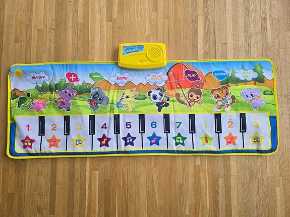 Musikmatta piano för barn flerfärgad