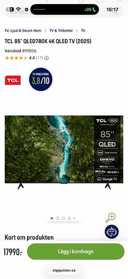 TCL 85" QLED TV Google TV