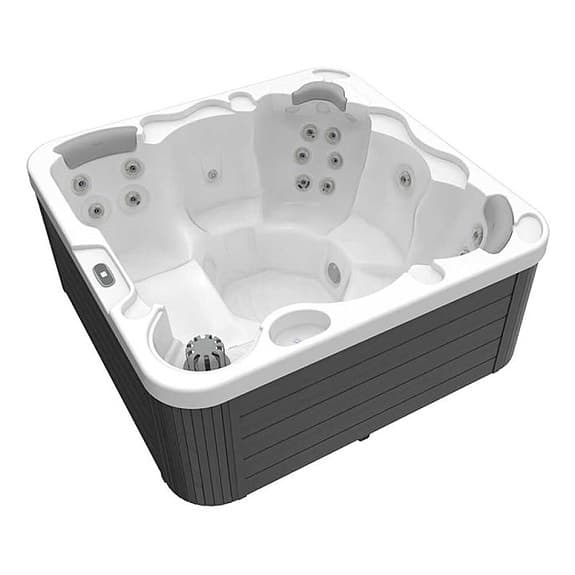 Spabad jacuzzi fyrkantig vit/grå