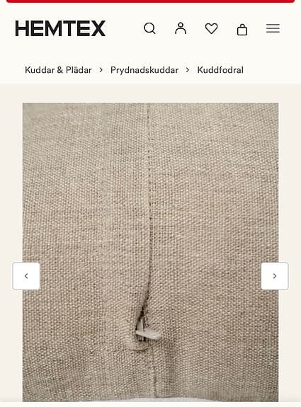 Fina beige kuddfodral från hemtex i nyskick