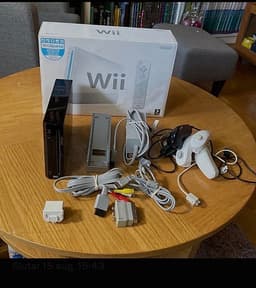 Svart Nintendo Wii konsol gamecube compatible