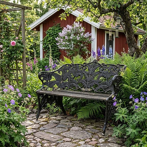 Klassisk ormbunksbänk från Byarums Bruk