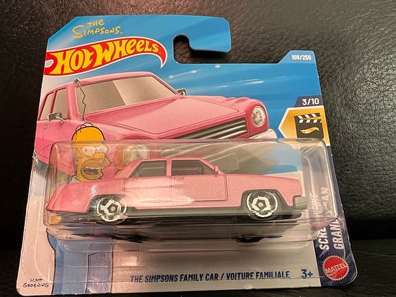 Hot Wheels The Simpsons Family Car leksaksbil rosa