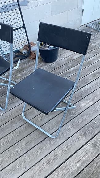 Rusta fällbart bord 180 cm med hopfällbara stolar