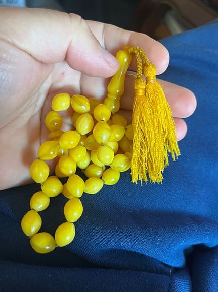 Äkta bärnstens-tasbih 43 Handgjord kvalitet
