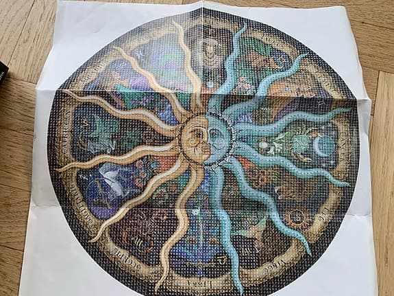 Round Puzzle tolv stjärntecken pussel 1000 bitar