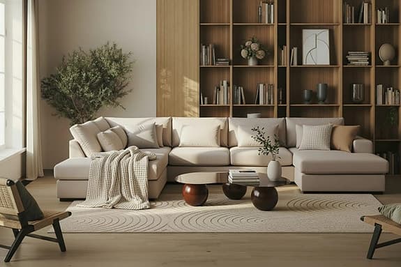 Grande 5-sits U-Soffa med Divan Vänster- Sammet