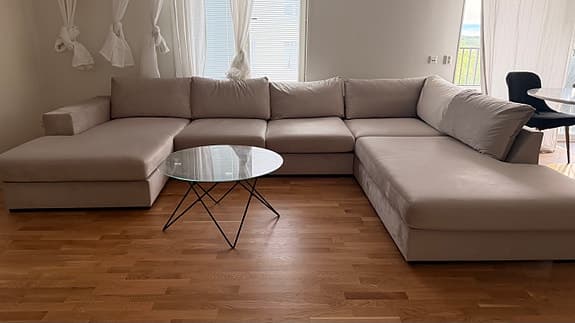 Grande 5-sits U-Soffa med Divan Vänster- Sammet