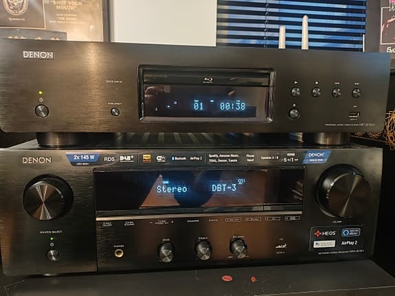 Denon receiver DRA-800H+Denon blue ray DBT-3313UD
