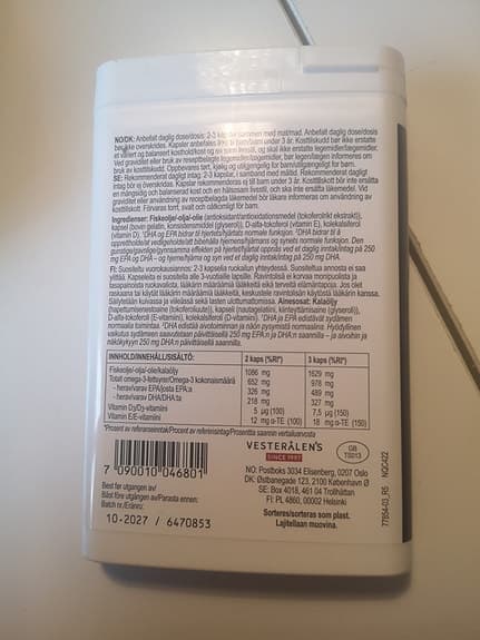 Vesterålens Essential Omega-3 kosttillskott 120 kapslar