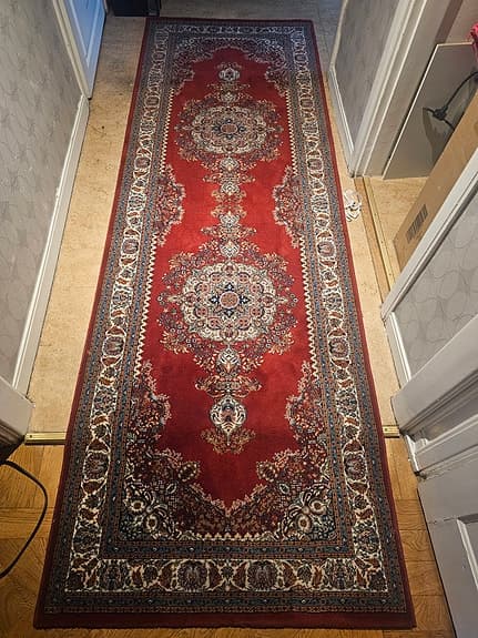 2 st gångmatta orientaliskt mönster 3×1 meter.