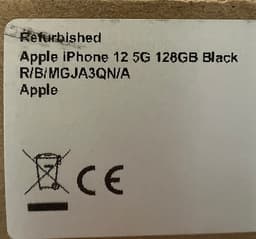 iPhone 12, 128 GB, Svart. Refurbished i oöppnad kartong från Apple