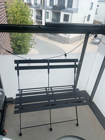 Strada hopfällbar stålsoffa för balkong/trädgård svart
