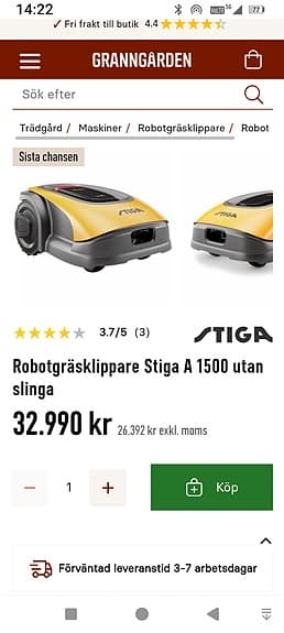 Stiga A 1500 robotgräsklippare