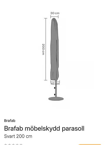 Brafab överdrag till parasoll 200 cm