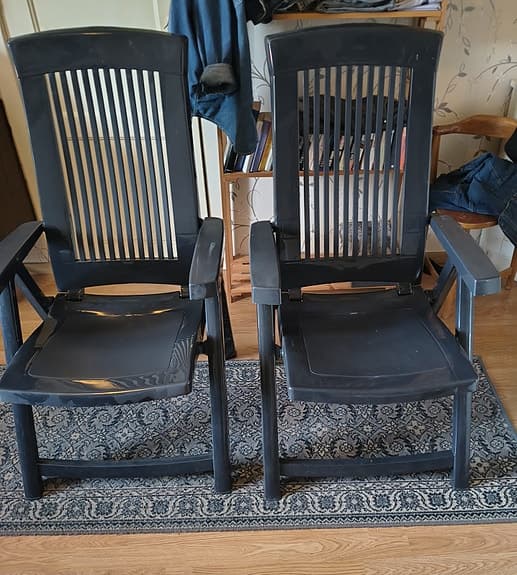 Fällbara trädgårdsstolar med dynor