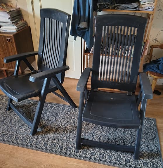 Fällbara trädgårdsstolar med dynor
