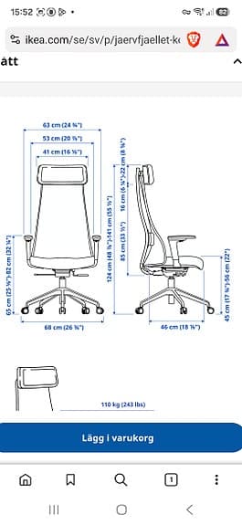Kontorsstol Järvfjället Ikea