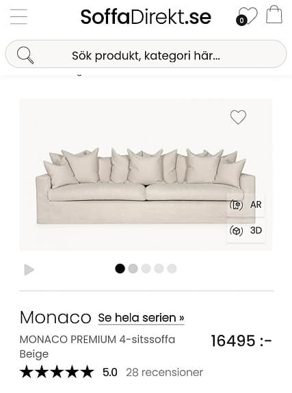 4-sits Soffa Monaco
