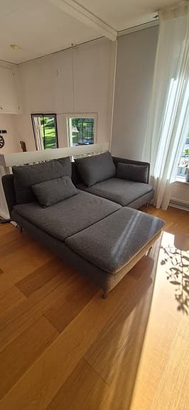 IKEA grå hörnsoffa med schäslong