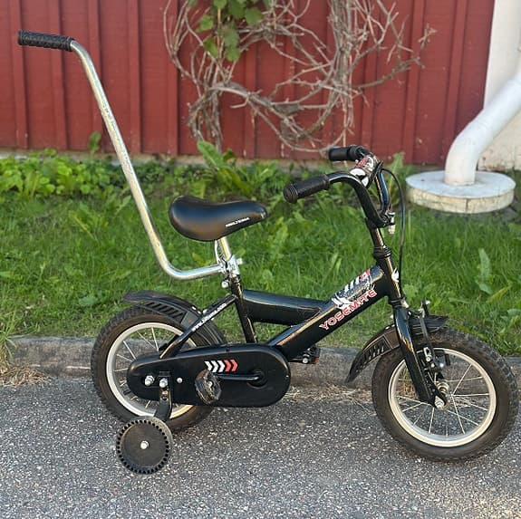 Barncykel / Stödhjul / Föräldrahandtag / Fotbroms & Handbroms