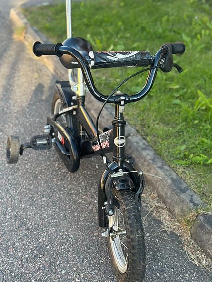 Barncykel / Stödhjul / Föräldrahandtag / Fotbroms & Handbroms