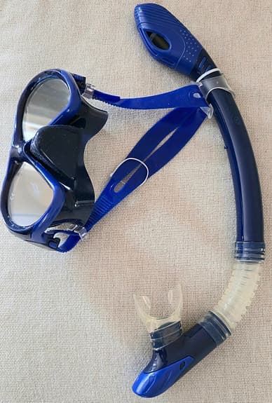 Blå cyklop och snorkel set