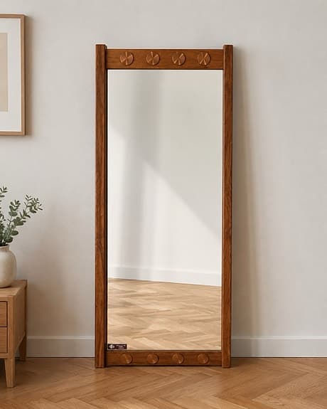 Flyttsälj! Unik teak spegel – VA kristallglas - perfekt skick