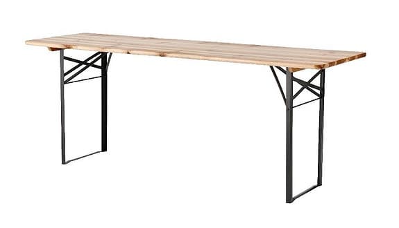 Bänkset – 8 kompletta set i trä och metall