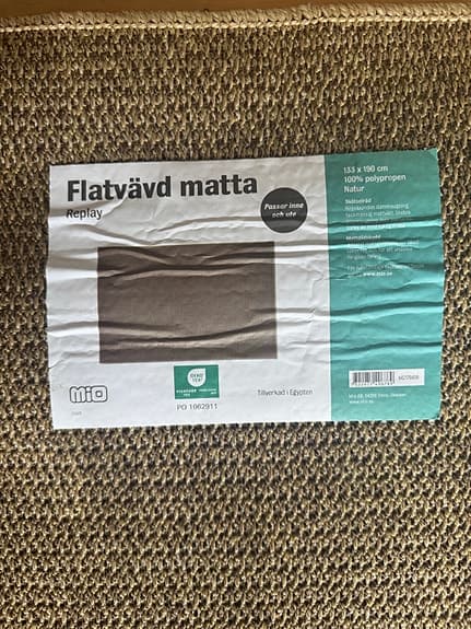 Mio Hedby flatvävd utematta 133x190 cm beige