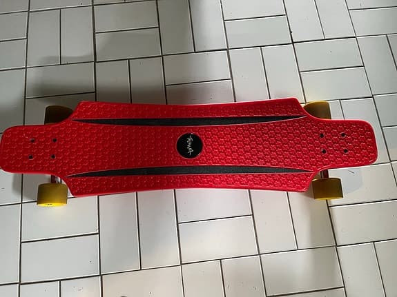 Ridge longboard röd med gula hjul