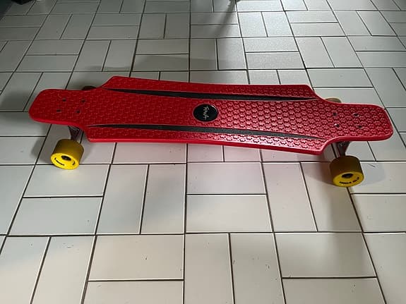 Ridge longboard röd med gula hjul