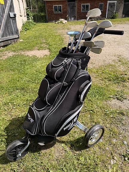 Golfset med vagn och bag Junior fr 160 cm