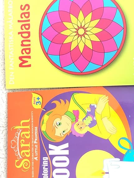 Målarböcker Mandala och Sarah Coloring Book