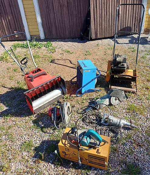 Garageröj borr, kapar, Vslip, fräsar, mossriv, snöslung, röjsågar