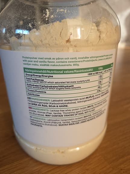 Viterna Premium Whey Isolate vanilj 900g. Oöppnad!