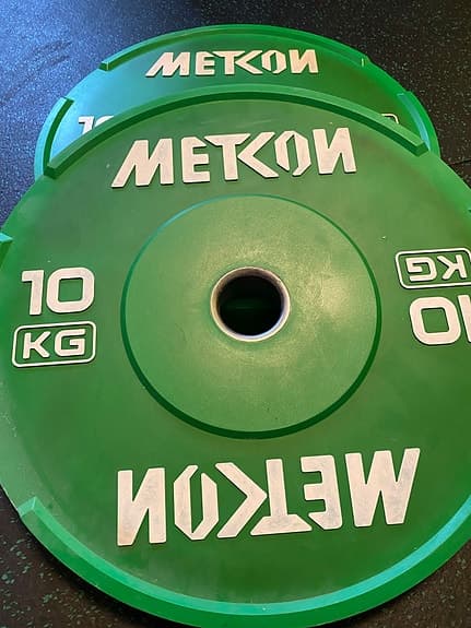 Metkon Olympisk skivstång 15 kg + bumpervikter 5–25 kg