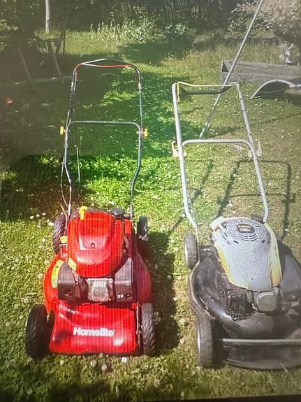 Hornetex och Garden bensindrivna gräsklippare